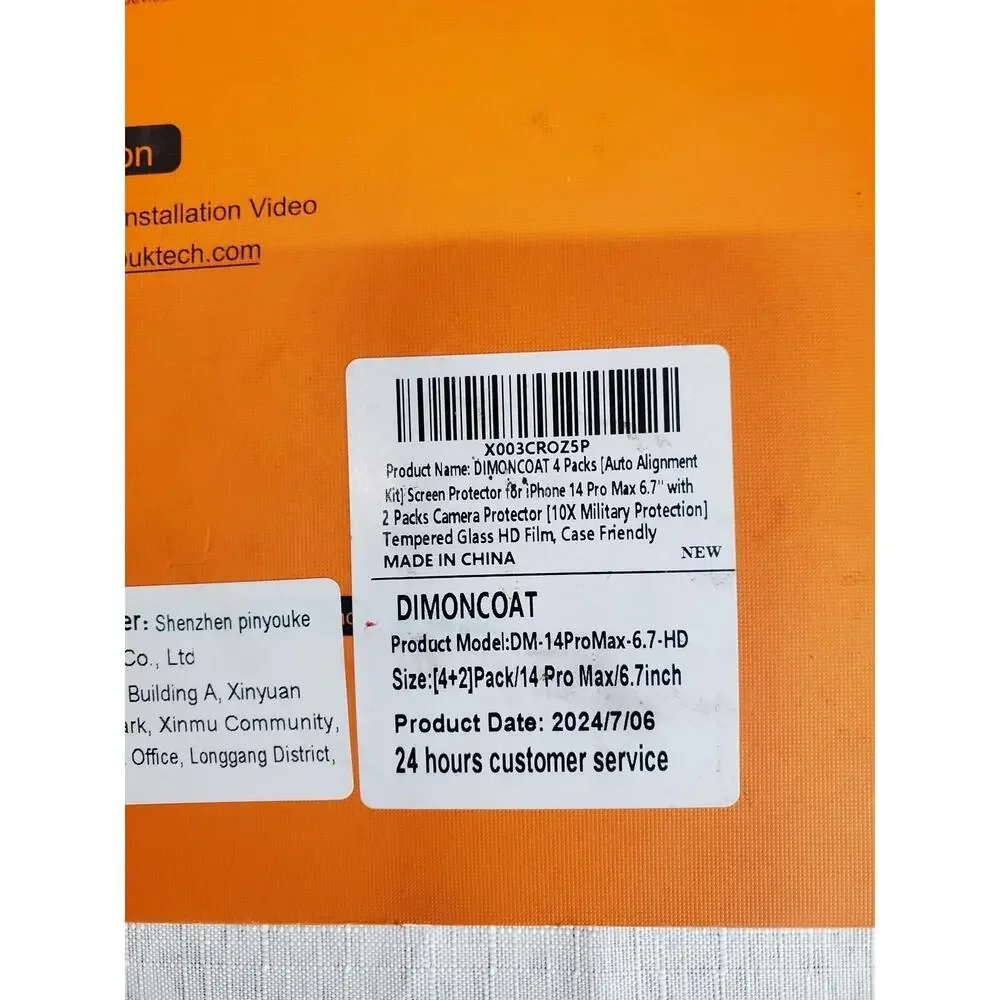 DIMONCOAT Screen Protector Kit For iPhone 14 Pro Max 6.7 Tempered Glass New